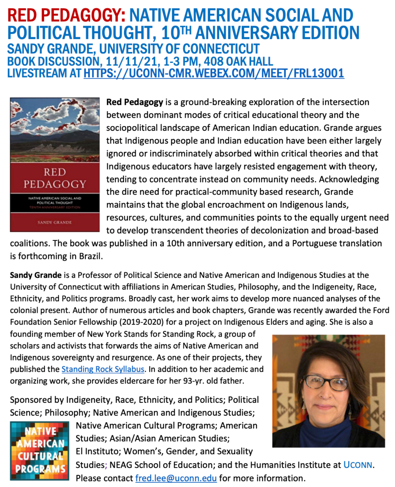 Red Pedagogy: Native American Social and Political Thought, 10th Anniversary Edition Book Discussion